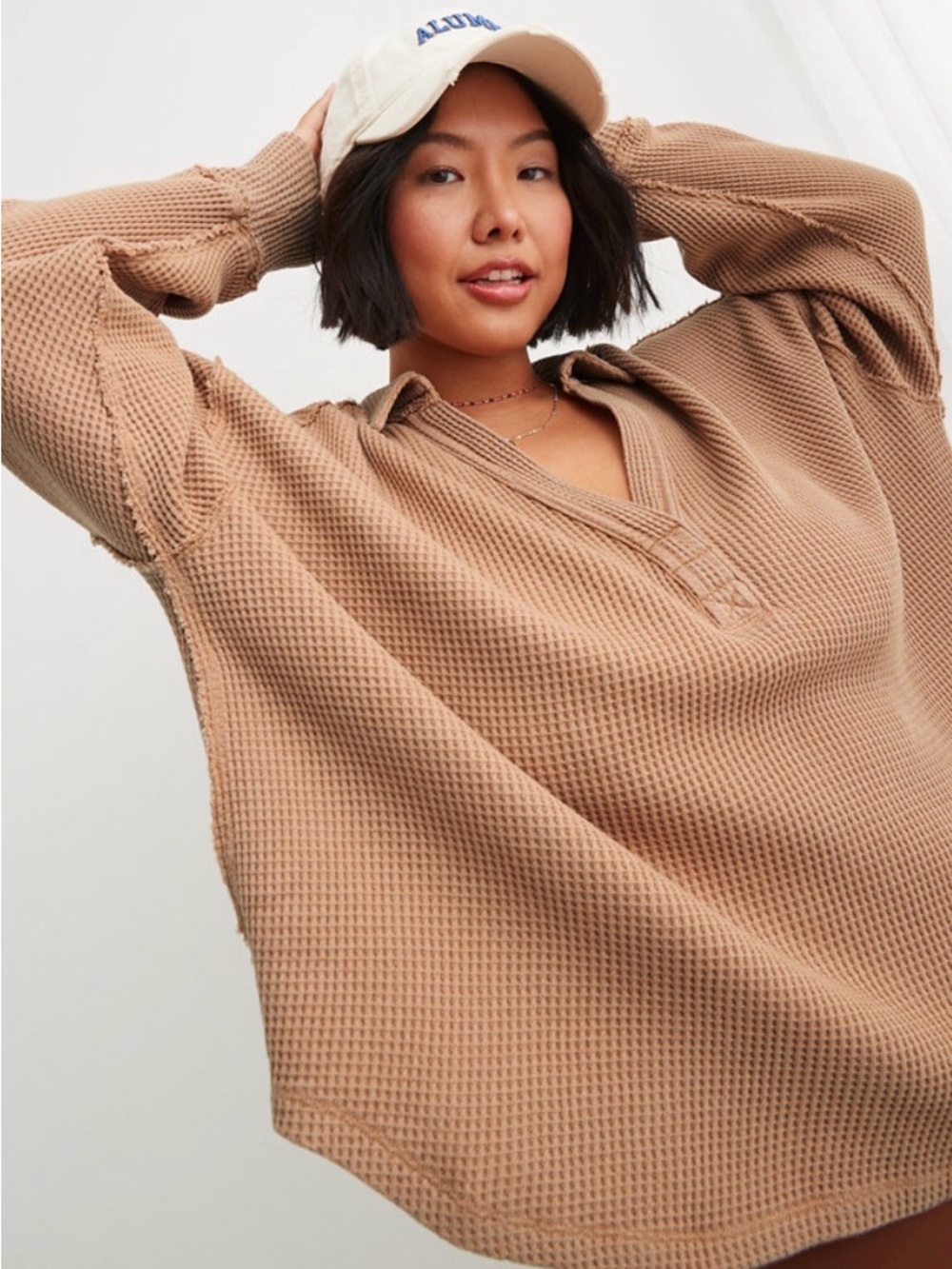 Aerie LumberJane Waffle Polo
Sweatshirt Tan Size XXS